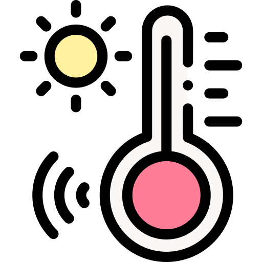 온도계 Detailed Rounded Lineal color icon