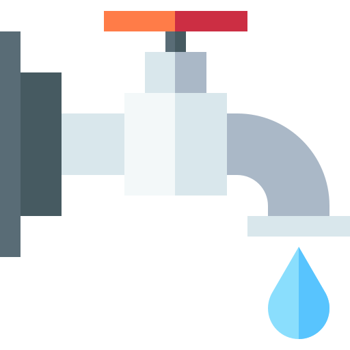Water tap Basic Straight Flat icon