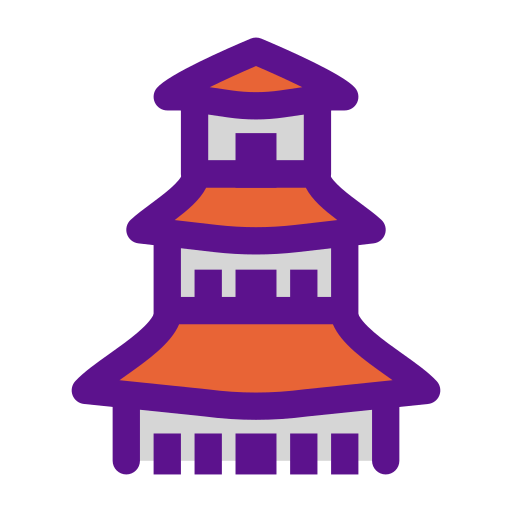 Пагода Darius Dan Lineal Color иконка