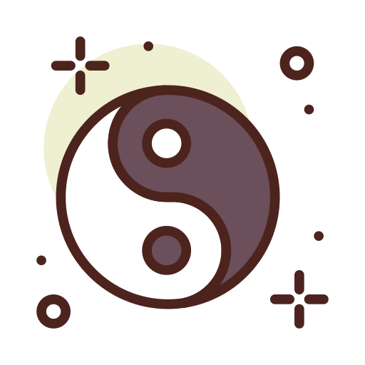 yin yang Darius Dan Lineal Color icoon