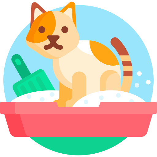 kattenbak Detailed Flat Circular Flat icoon