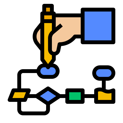 Diagrama de flujo Ultimatearm Lineal Color icono