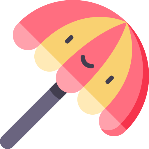 parasol słoneczny Kawaii Flat ikona