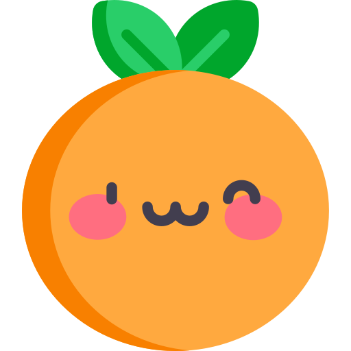 Naranja Kawaii Flat icono