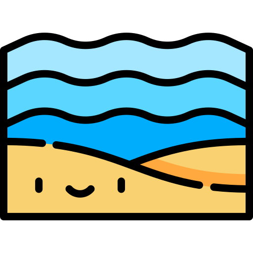 ビーチ Kawaii Lineal color icon