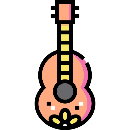 gitaar Detailed Straight Lineal color icoon