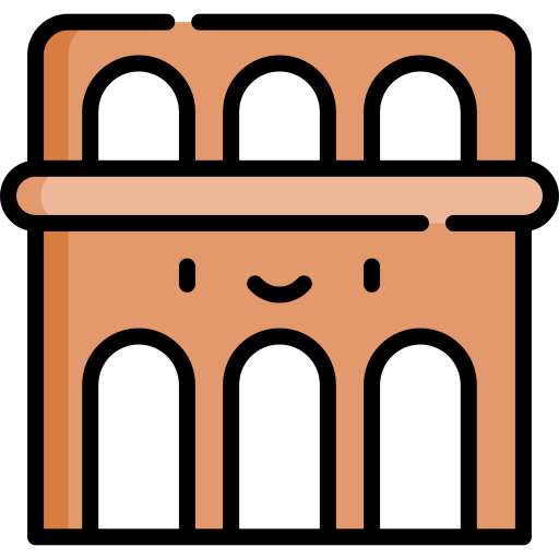 Aqueduct of segovia Kawaii Lineal color icon