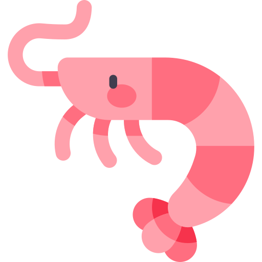 Shrimp Kawaii Flat icon