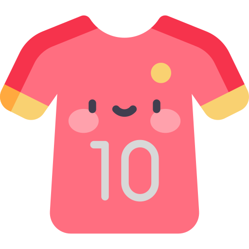 Camiseta de fútbol Kawaii Flat icono