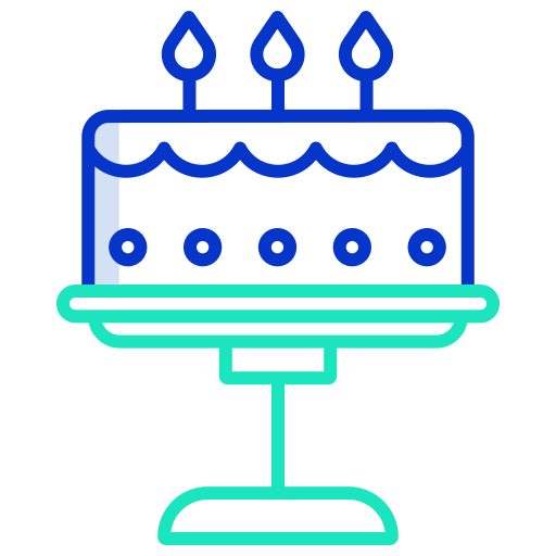 Торт на день рождения Icongeek26 Outline Colour иконка