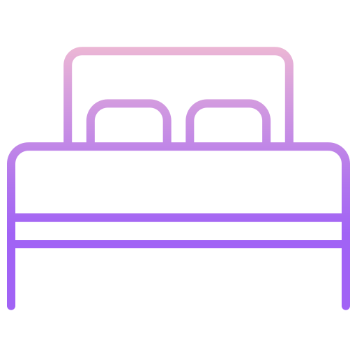 Double bed Icongeek26 Outline Gradient icon