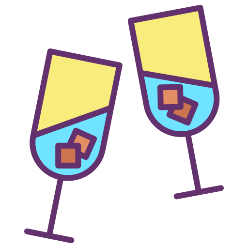 Champagne glasses Icongeek26 Linear Colour icon