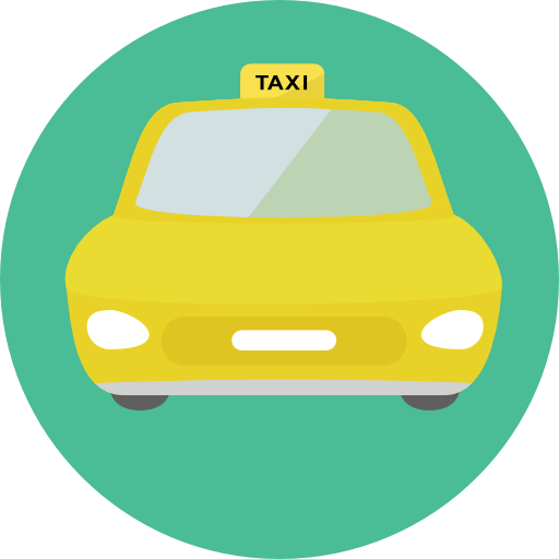 Taxi Roundicons Circle flat icon