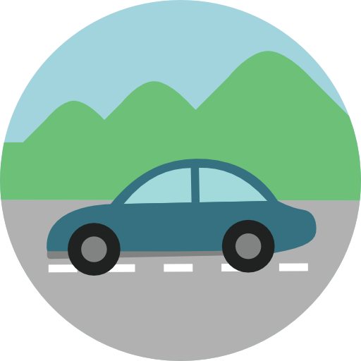 Car Roundicons Circle flat icon