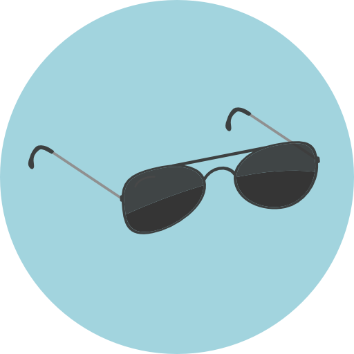 Sunglasses Roundicons Circle flat icon