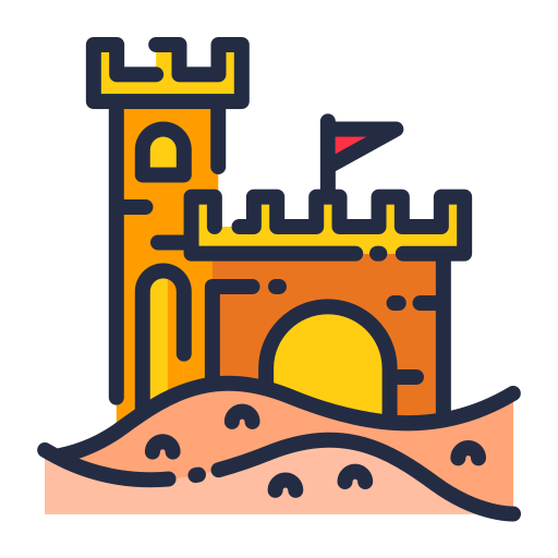 Sand castle Good Ware Lineal Color icon