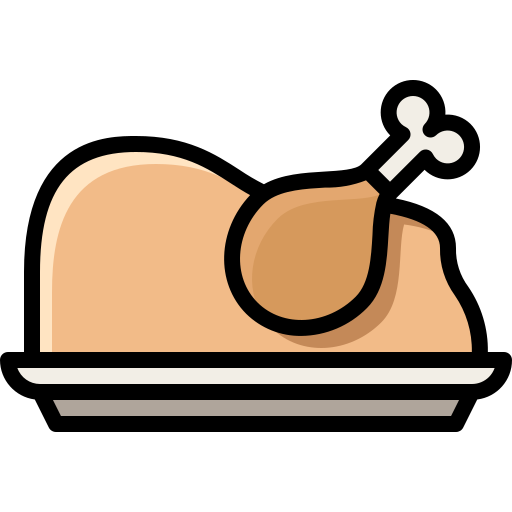 Pollo asado Justicon Lineal Color icono