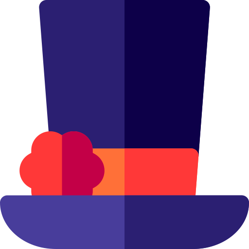Sombrero de copa Basic Rounded Flat icono