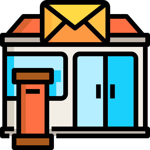 oficina de correos Justicon Lineal Color icono