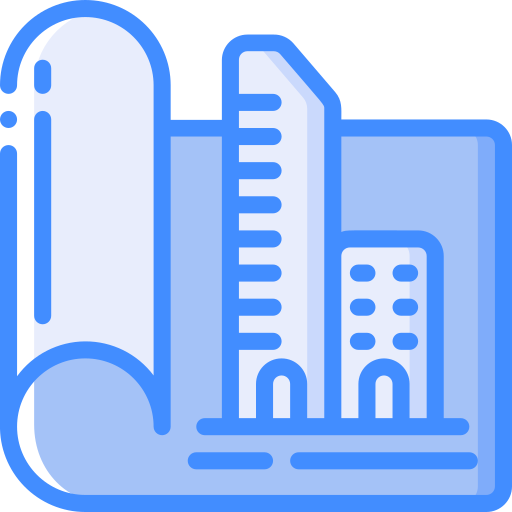 Town plan Basic Miscellany Blue icon