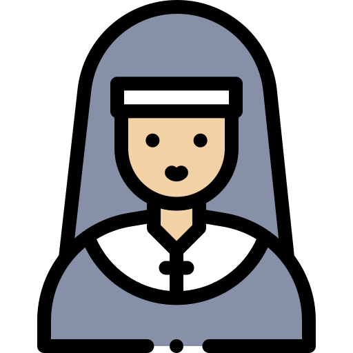 수녀 Detailed Rounded Lineal color icon