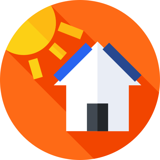 casa solar Flat Circular Flat icono