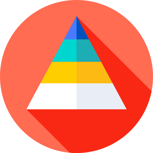 Pyramid chart Flat Circular Flat icon