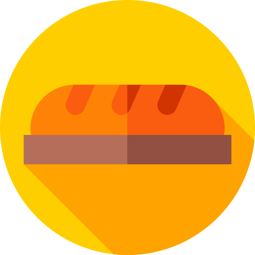 Bread Flat Circular Flat icon