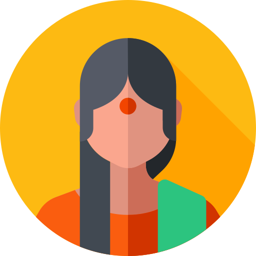 Indian woman Flat Circular Flat icon