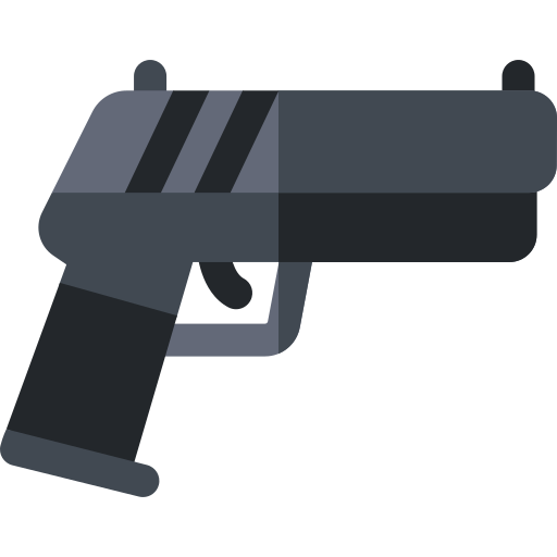 pistool Basic Rounded Flat icoon