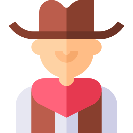 Cowboy Basic Straight Flat icon