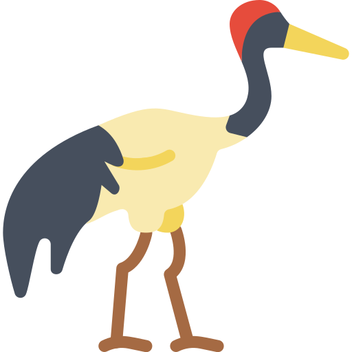Red crowned crane Basic Miscellany Flat icon