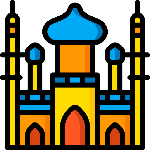 Taj mahal Basic Miscellany Lineal Color icon