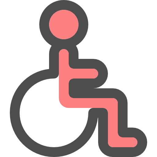 wózek inwalidzki Smooth Rounded Color ikona