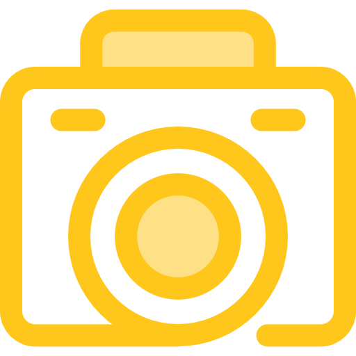 Photo camera Monochrome Yellow icon