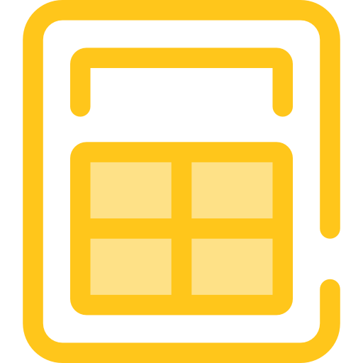 Calculator Monochrome Yellow icon