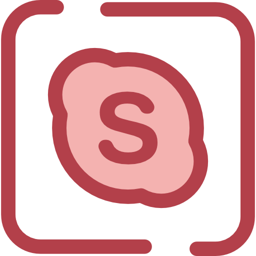 Skype Monochrome Red icon