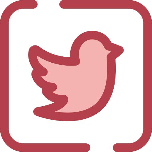 Twitter Monochrome Red icon