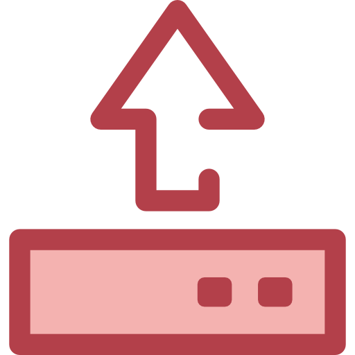 Upload Monochrome Red icon
