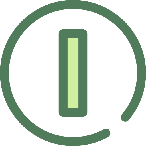 pulsante di accensione Monochrome Green icona