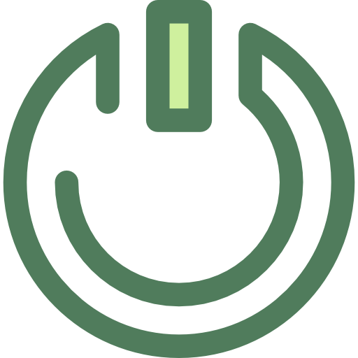 botão de energia Monochrome Green Ícone
