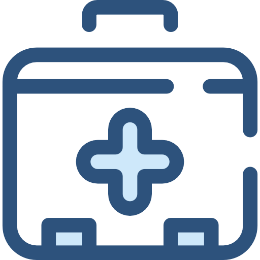 First aid kit Monochrome Blue icon
