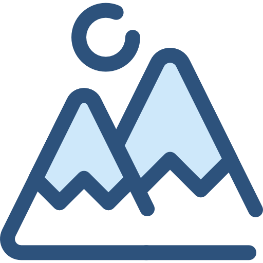 montagnes Monochrome Blue Icône