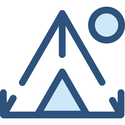 Tent Monochrome Blue icon