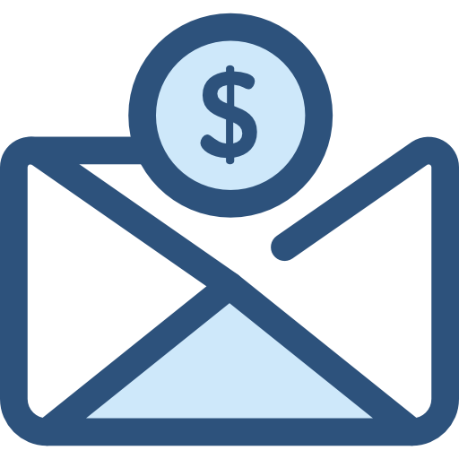 Envelope Monochrome Blue icon