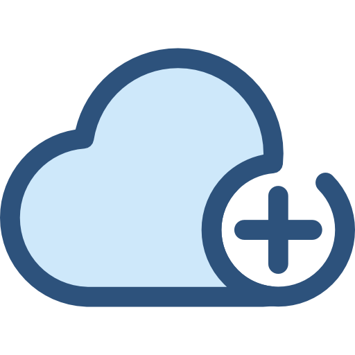 cloud computing Monochrome Blue Icône