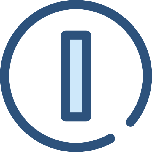 botón de encendido Monochrome Blue icono