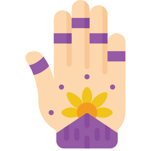 ręka malowana henną Basic Miscellany Flat ikona