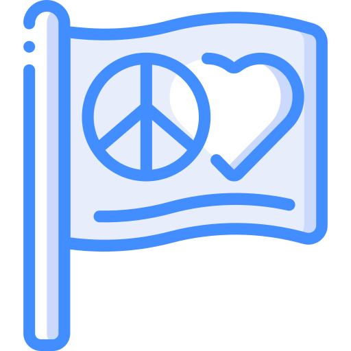 Peace and love Basic Miscellany Blue icon