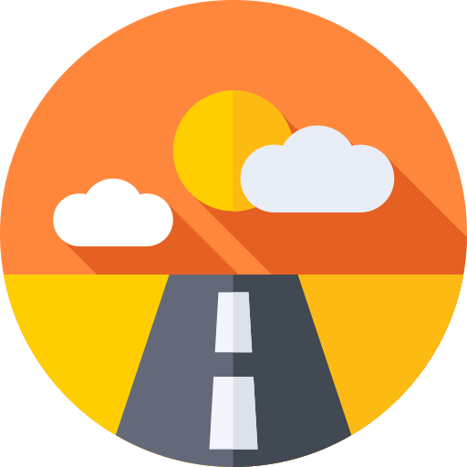 La carretera Flat Circular Flat icono